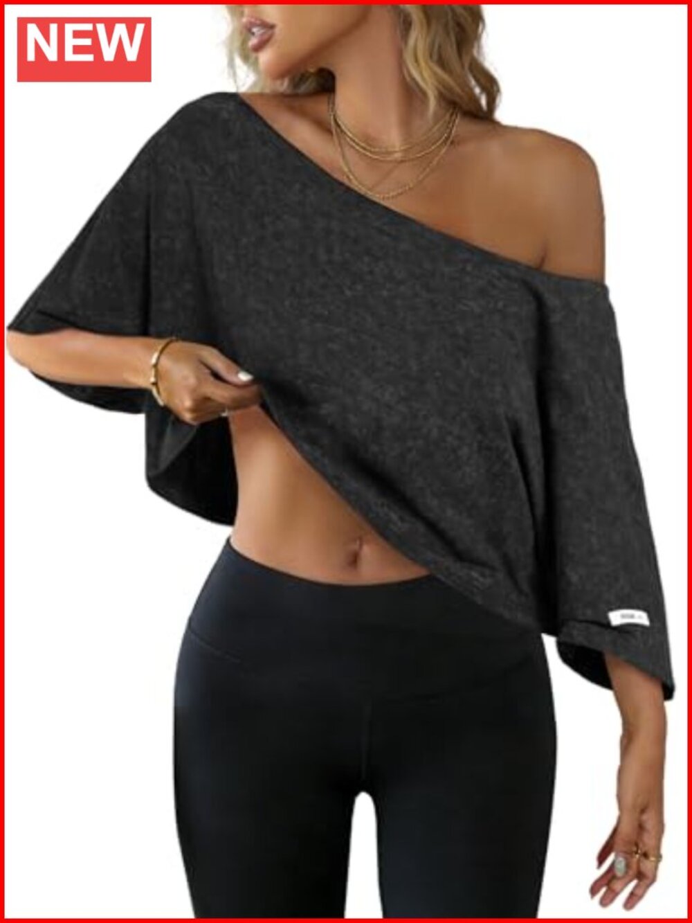 Womens Off Shoulder Crop Tee Short Sleeve Cotton Acid Wash Tshirt